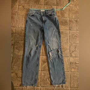 Free People Light Blue Distressed Boyfriend Jeans